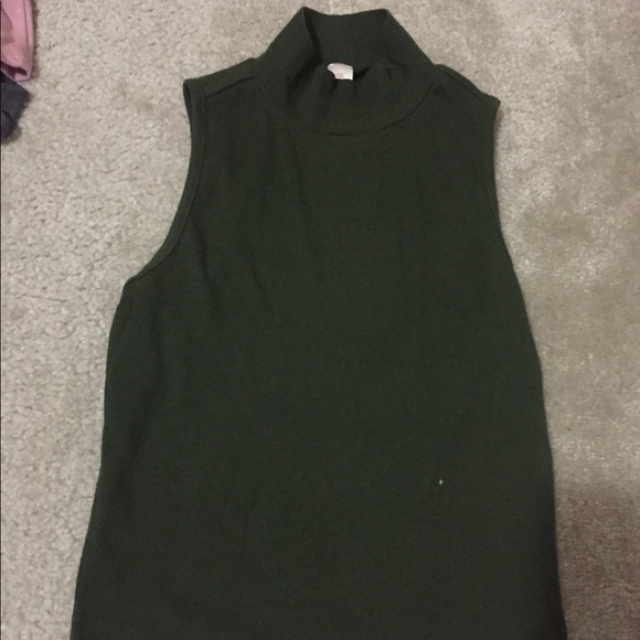 Dark green turtle neck tank top - Picture 1 of 3